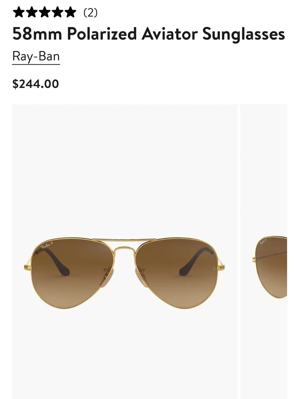 Ray-Ban Aviator Sunglasses in Gold with Brown Gradient Lenses